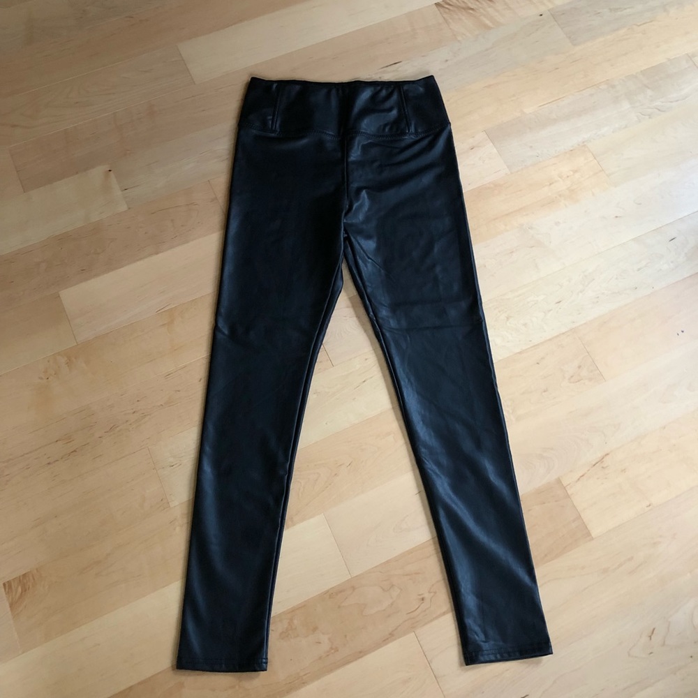 NEW 7 FAMK High Rise Faux Leather Pants